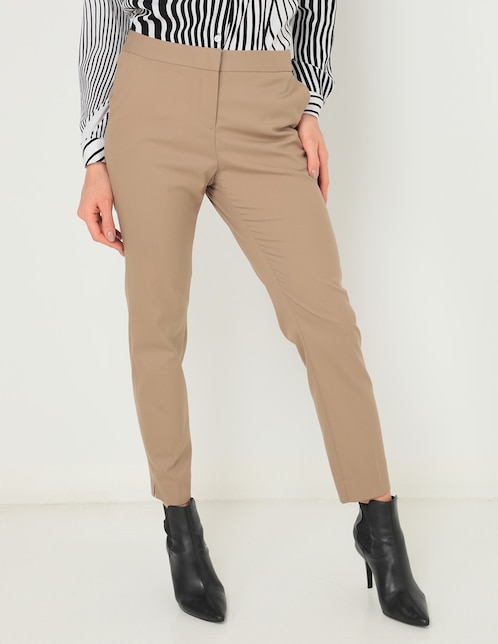PANTALON CON PINZAS C, 26, KHAKI CLARO