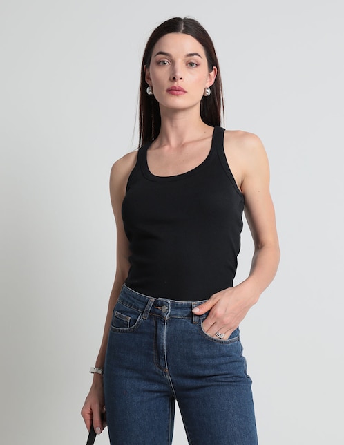 TOP CONTEMPO, EG, NEGRO LISO C REDONDO