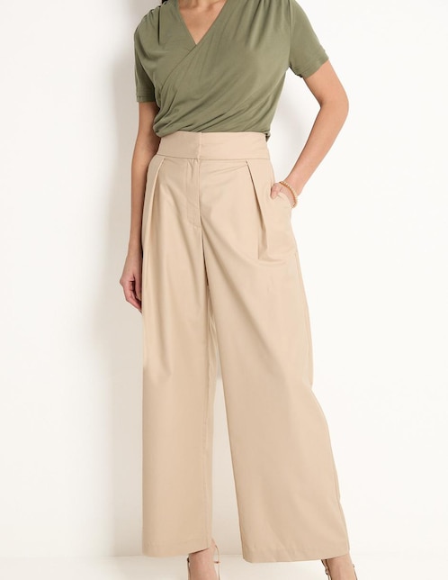 PANTALON CON PINZAS C, 28, KHAKI CLARO