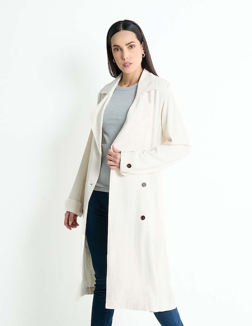 Gabardina con bolsillos para mujer