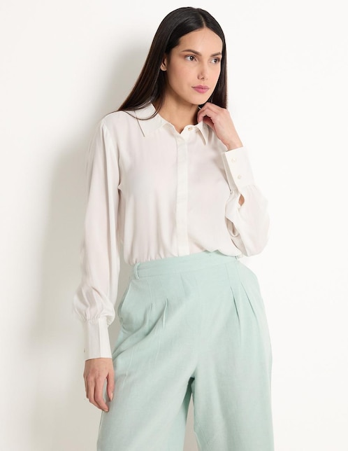 BLUSA COM25336-04 CONTEMPO, G, HUESO