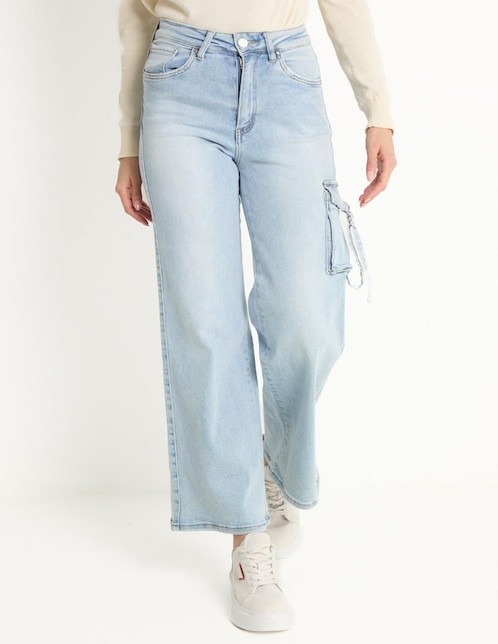 Jeans relaxed wide leg para mujer 1