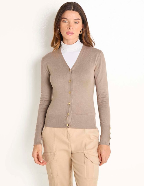 Suéter cuello V para mujer 1
