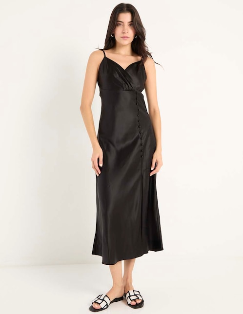 Vestido midi de fiesta escote corazón 1
