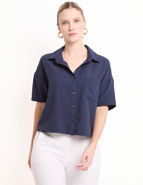 BLUSA COM25843-08 CON, EG, AZUL MARINO