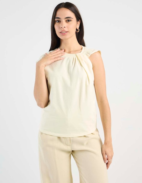 Playera manga corta cuello redondo para mujer 1