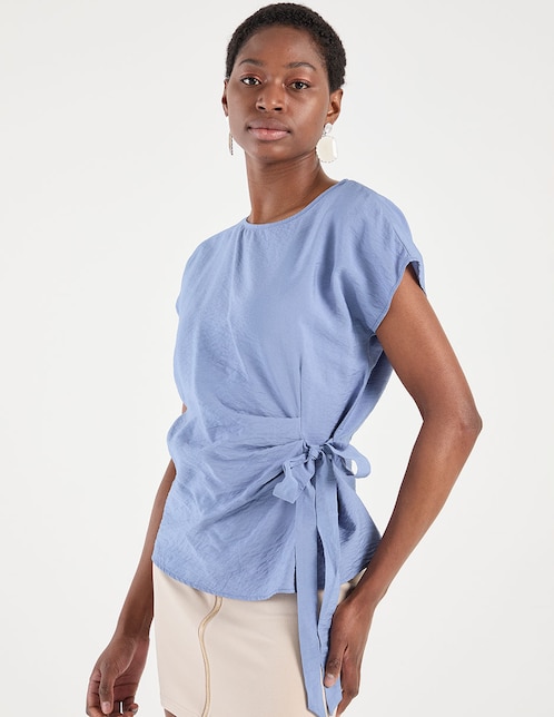 BLUSA COM26113-01 CON, ECH, AZUL ACERO