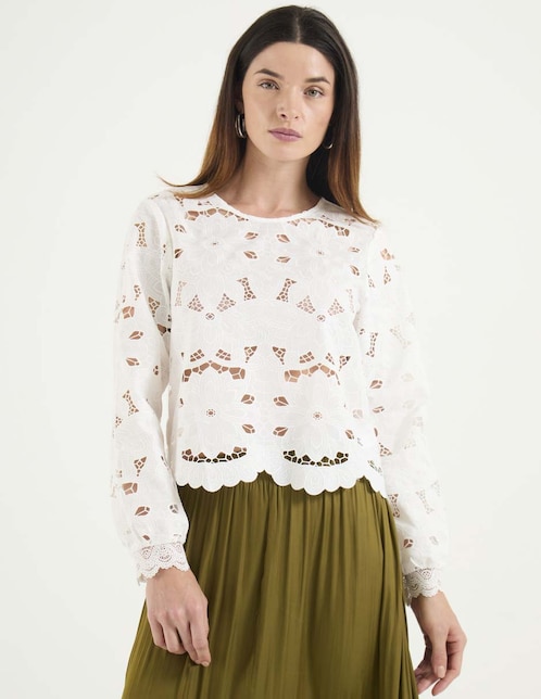 BLUSA COM26226-01 CONTEMPO, G, BLANCO