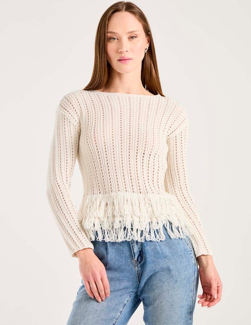 Suéter Contempo cuello redondo para mujer