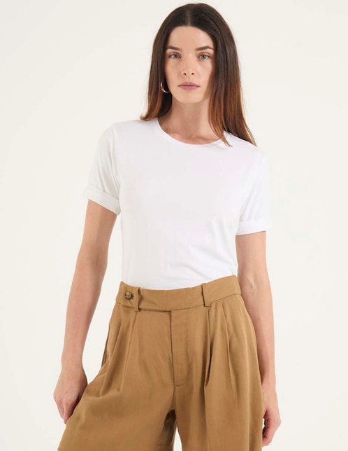 Playera manga corta  cuello redondo para mujer 1