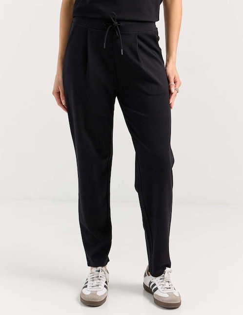 PANTALON CONTEMPO, ECH, NEGRO LISO CINT