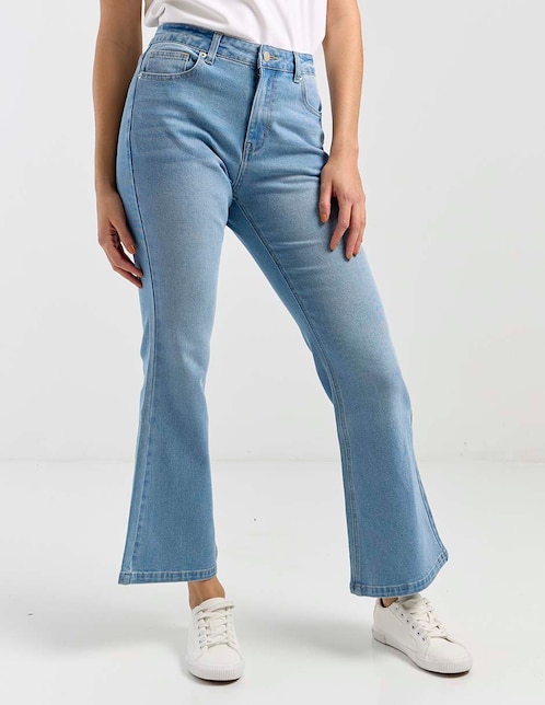 Jeans flare corte cintura para mujer 1