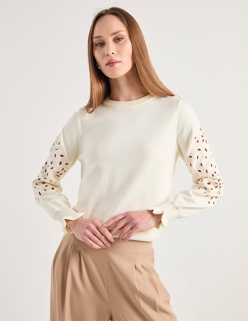 Suéter cuello redondo para mujer 1