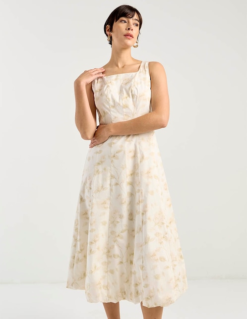 Vestido midi casual Contempo para mujer