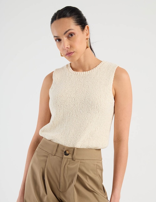 Top Contempo cuello redondo