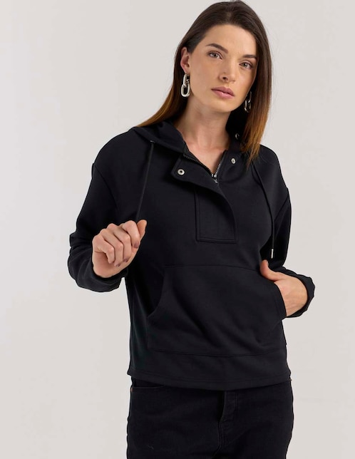 SUDADERA CONTEMPO, NEGRO, CH