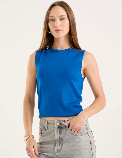Suéter cuello redondo para mujer 1
