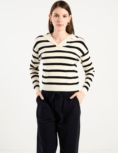 Suéter cuello V para mujer 1