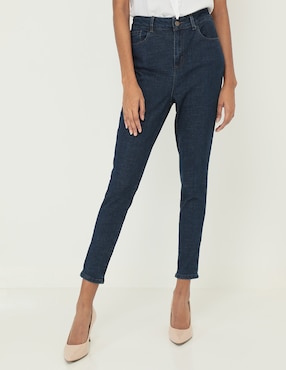 Jeans skinny Non Stop lavado obscuro corte cintura para mujer