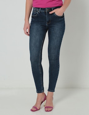 Jeans Skinny Contempo Corte Cintura Para Mujer