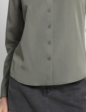 Blusa camisera Contempo manga larga para mujer