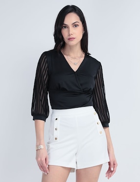 Blusa Contempo Manga 3/4 Para Mujer