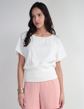 Blusa Contempo Manga Corta Para Mujer