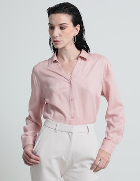 Blusa Camisera Contempo Manga Larga Para Mujer