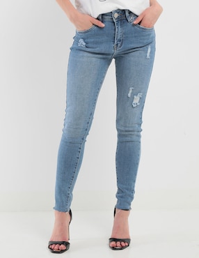 Jeans Skinny Contempo Corte Cintura Para Mujer