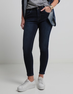 Jeans Skinny Contempo Corte Media Cintura Para Mujer