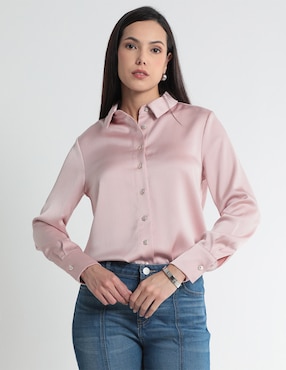 Blusa Camisera Contempo Manga Larga Para Mujer