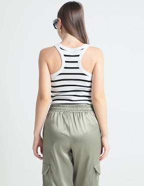Top Contempo cuello redondo tirante ancho