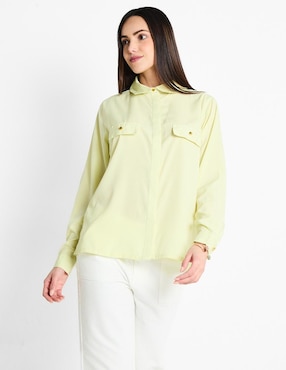 Blusa Camisera Contempo Manga Larga Para Mujer