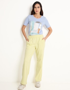Pants amplio Contempo con elástico para mujer
