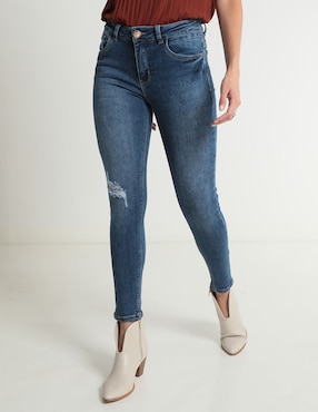 Jeans Skinny Contempo Corte Cintura Para Mujer