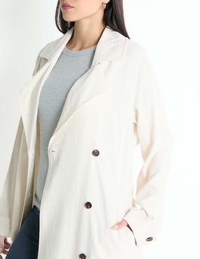 Gabardina con bolsillos Contempo para mujer