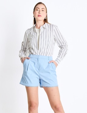 Blusa Camisera Contempo Manga Larga Para Mujer