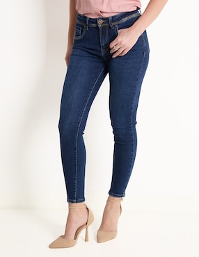 Jeans Skinny Contempo Corte Cintura Para Mujer