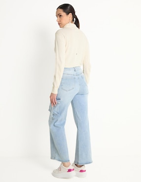 Jeans relaxed wide leg Contempo para mujer