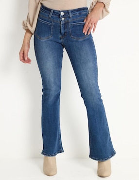 Jeans Bota Contempo Corte Cintura Alta Para Mujer