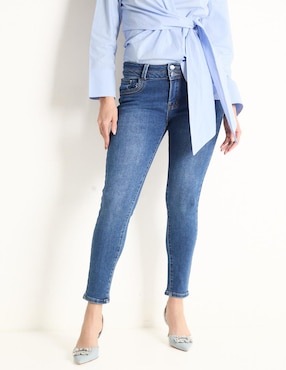 Jeans Skinny Contempo Corte Cintura Para Mujer