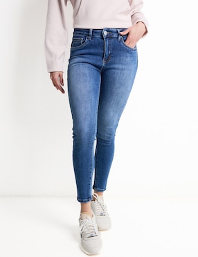 Jeans Skinny Contempo Corte Media Cintura Para Mujer