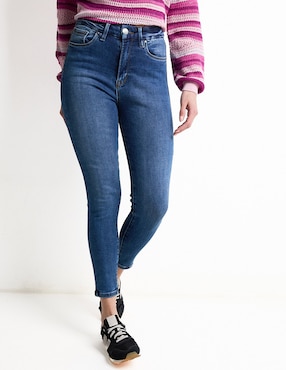 Jeans Relaxed Ultra Skinny Contempo Corte Cintura Alta Para Mujer