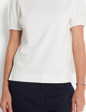 Playera manga corta Contempo cuello redondo para mujer