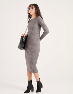 Falda midi Contempo con pretina