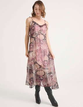 Vestido midi casual Contempo para mujer