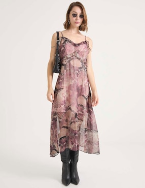 Vestido midi casual Contempo para mujer