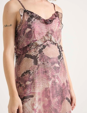 Vestido midi casual Contempo para mujer