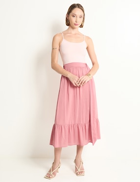 Top Contempo cuello con escote tirante delgado