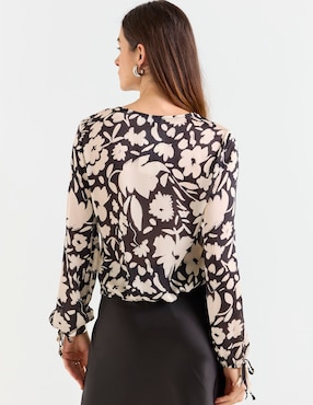 Blusa camisera Contempo manga larga para mujer